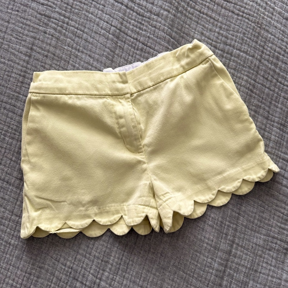 Crewcuts Scalloped Hem Shorts - Light yellow